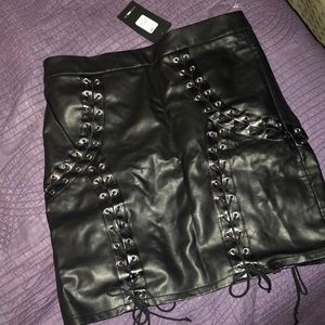 Black Faux leather skirt